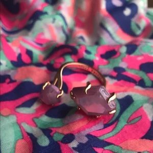 Kendra Scott adjustable ring M/L, Rose Gold/lilac